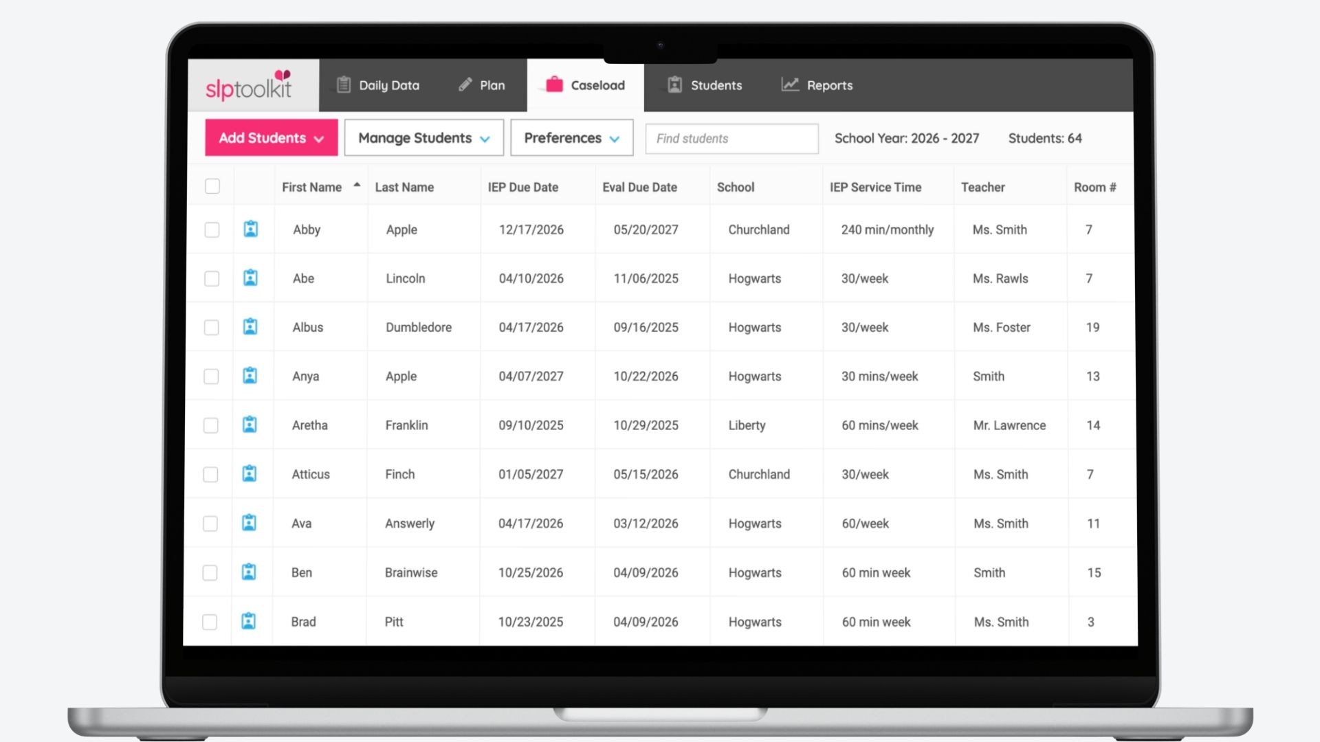 Caseload upload in SLP Toolkit